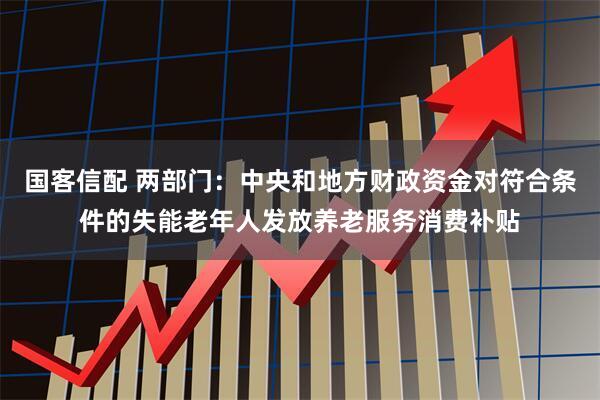 国客信配 两部门：中央和地方财政资金对符合条件的失能老年人发放养老服务消费补贴